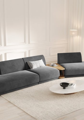 MICADONI  Velvet Right Modular Sofa, 