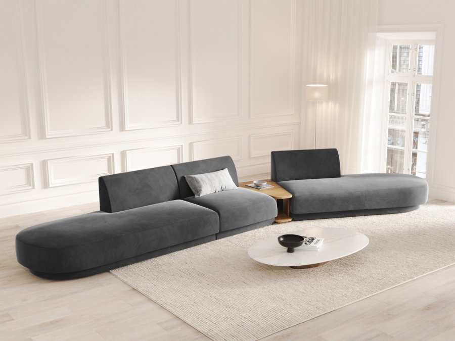 MICADONI  Velvet Right Modular Sofa, 