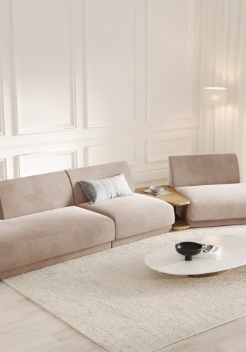 MICADONI  Velvet Right Modular Sofa, 