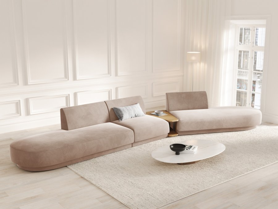 MICADONI  Velvet Right Modular Sofa, 