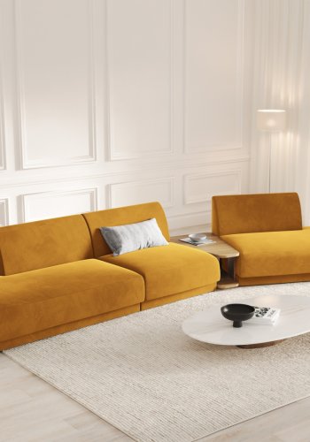 MICADONI  Velvet Right Modular Sofa, 
