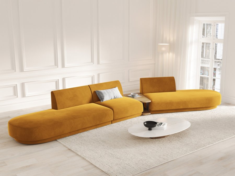 MICADONI  Velvet Right Modular Sofa, 