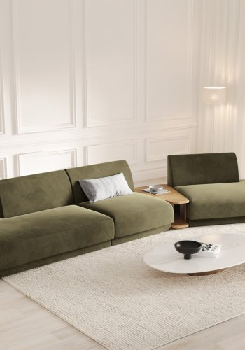 MICADONI  Velvet Right Modular Sofa, 