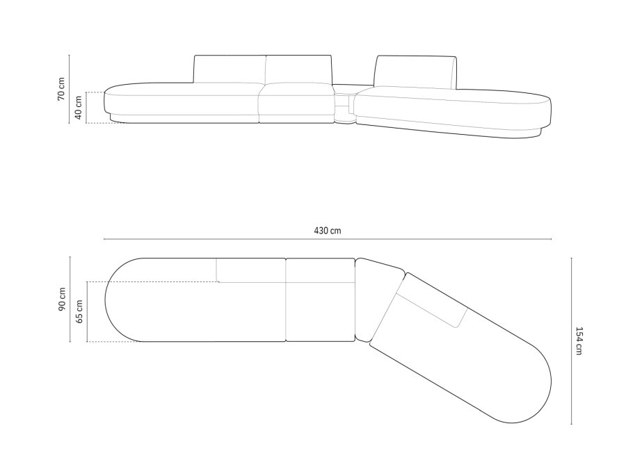 MICADONI  Hjre modulsofa, 