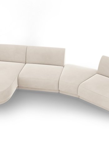MICADONI  Velvet Left Modular Sofa, 