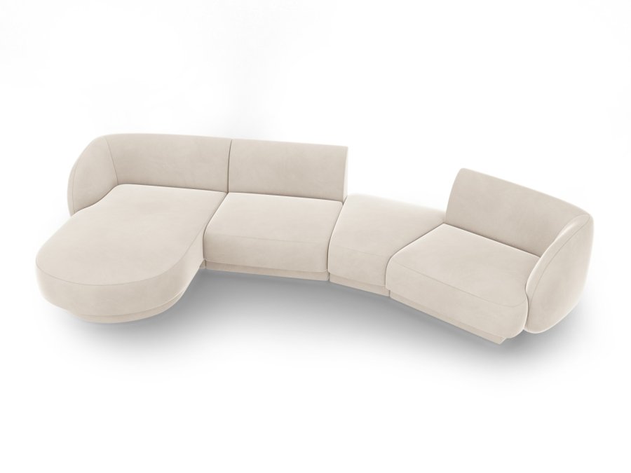 MICADONI  Velvet Left Modular Sofa, 