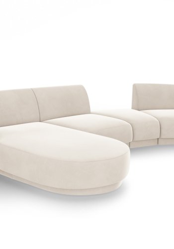 MICADONI  Velvet Left Modular Sofa, 