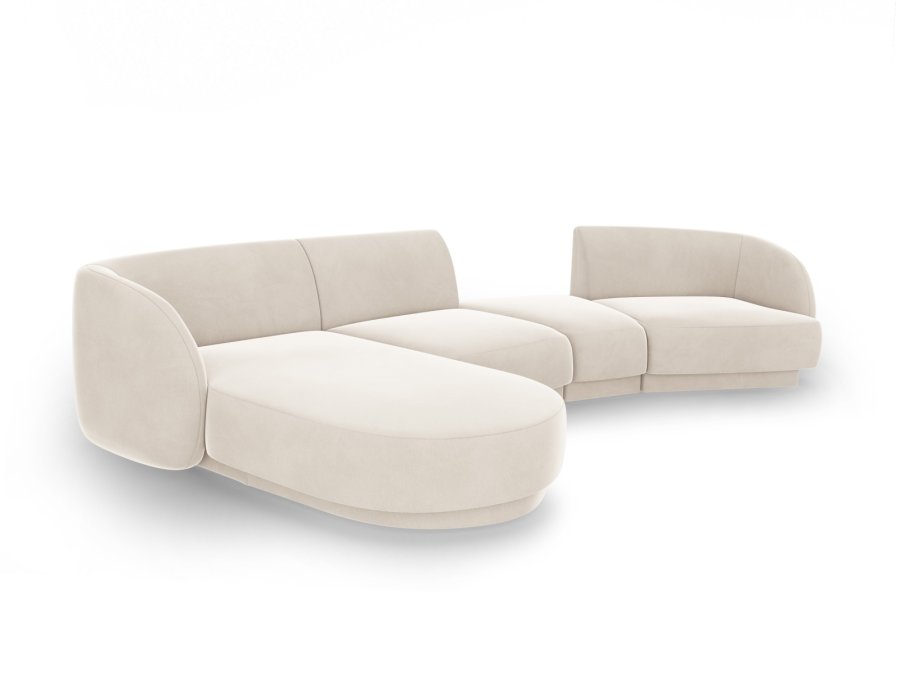 MICADONI  Velvet Left Modular Sofa, 