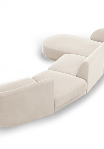 MICADONI  Velvet Left Modular Sofa, 