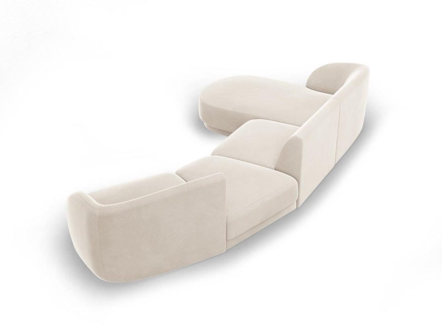 MICADONI  Velvet Left Modular Sofa, 