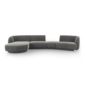 MICADONI  Velvet Left Modular Sofa, 