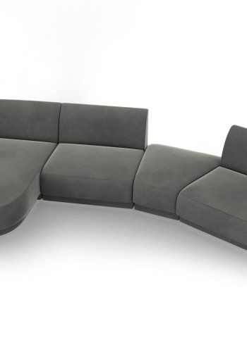 MICADONI  Velvet Left Modular Sofa, 