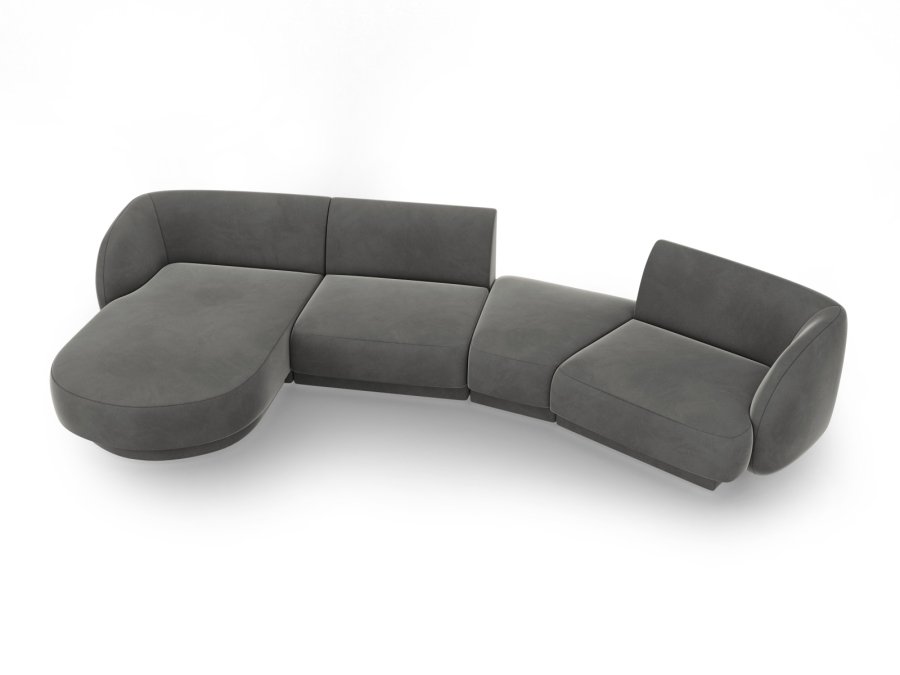 MICADONI  Velvet Left Modular Sofa, 