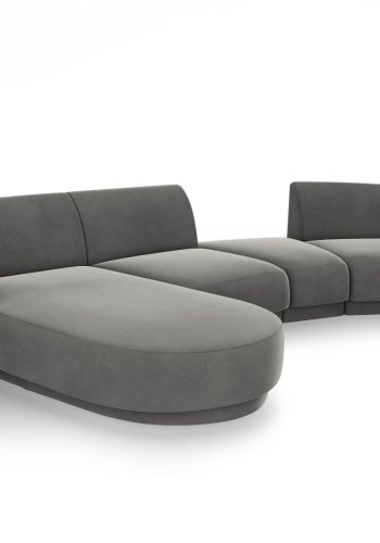 MICADONI  Velvet Left Modular Sofa, 