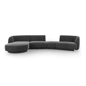 MICADONI  Velvet Left Modular Sofa, 