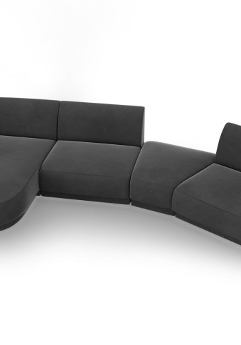 MICADONI  Velvet Left Modular Sofa, 