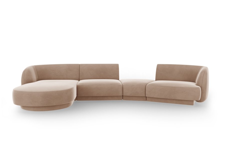 MICADONI  Velvet Left Modular Sofa, 