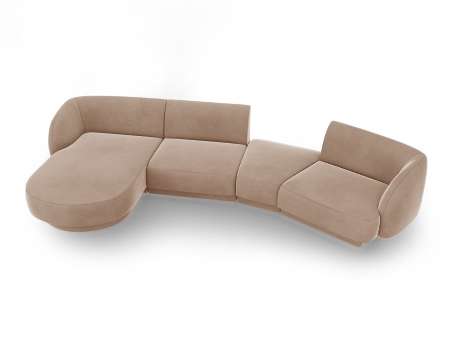 MICADONI  Velvet Left Modular Sofa, 