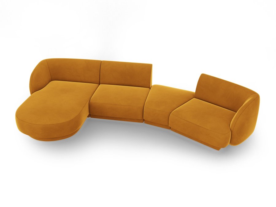 MICADONI  Velvet Left Modular Sofa, 
