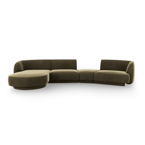 MICADONI  Velvet Left Modular Sofa, 