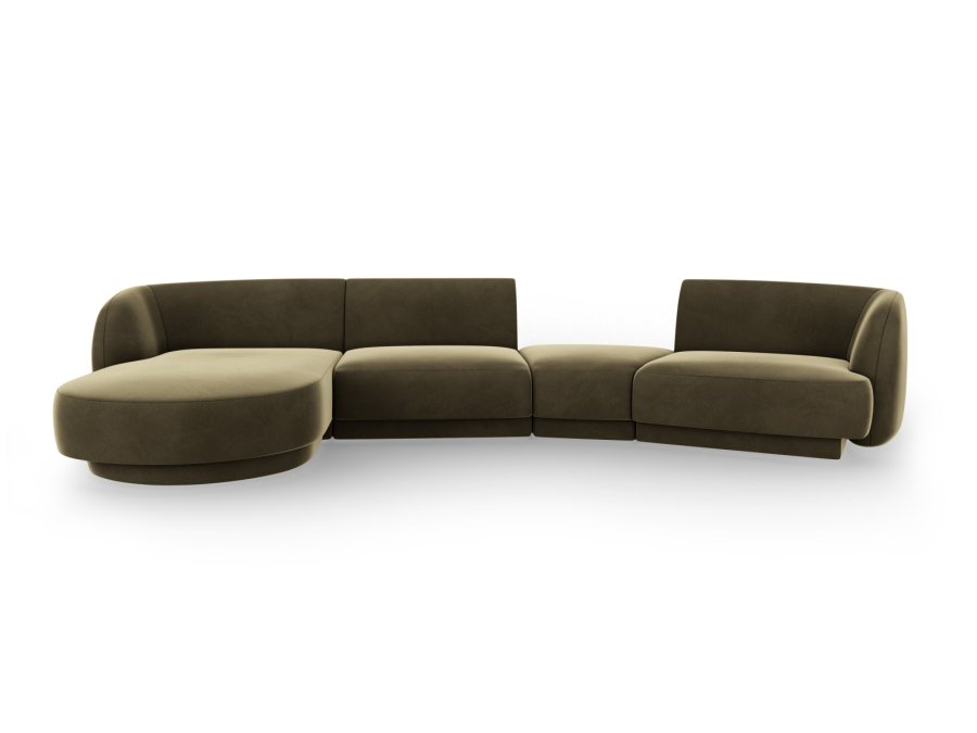 MICADONI  Velvet Left Modular Sofa, 