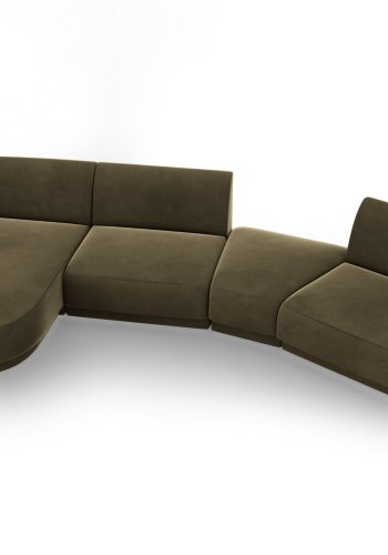 MICADONI  Velvet Left Modular Sofa, 