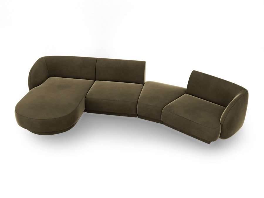 MICADONI  Velvet Left Modular Sofa, 