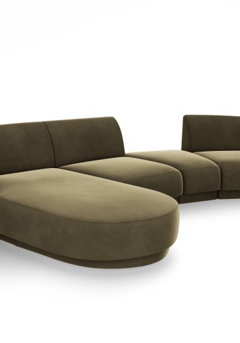 MICADONI  Velvet Left Modular Sofa, 