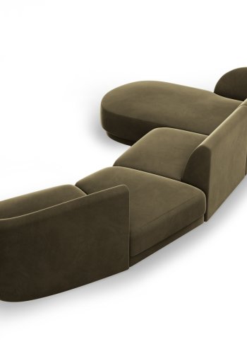 MICADONI  Velvet Left Modular Sofa, 