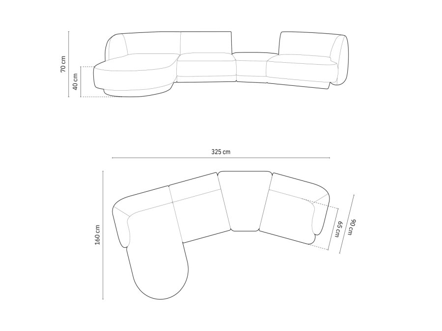 MICADONI  Venstre modulsofa, 