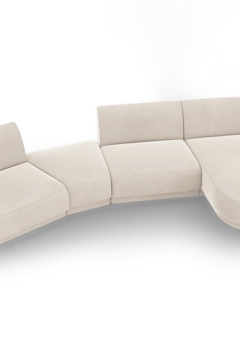 MICADONI  Velvet Right Modular Sofa, 