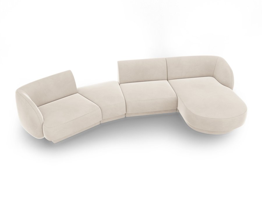 MICADONI  Velvet Right Modular Sofa, 