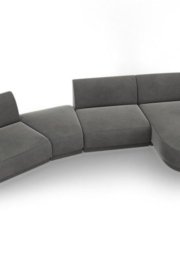 MICADONI  Velvet Right Modular Sofa, 