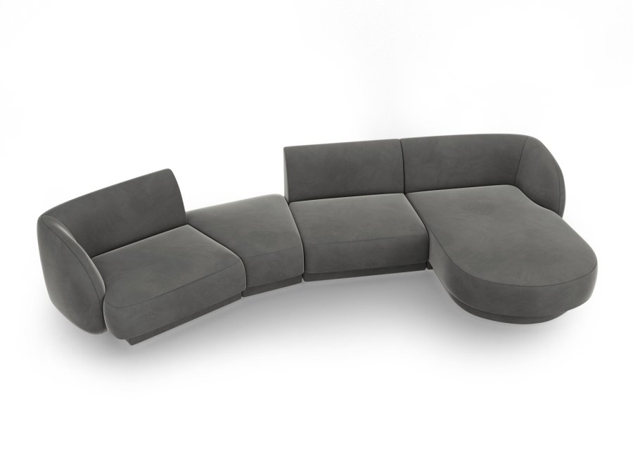 MICADONI  Velvet Right Modular Sofa, 