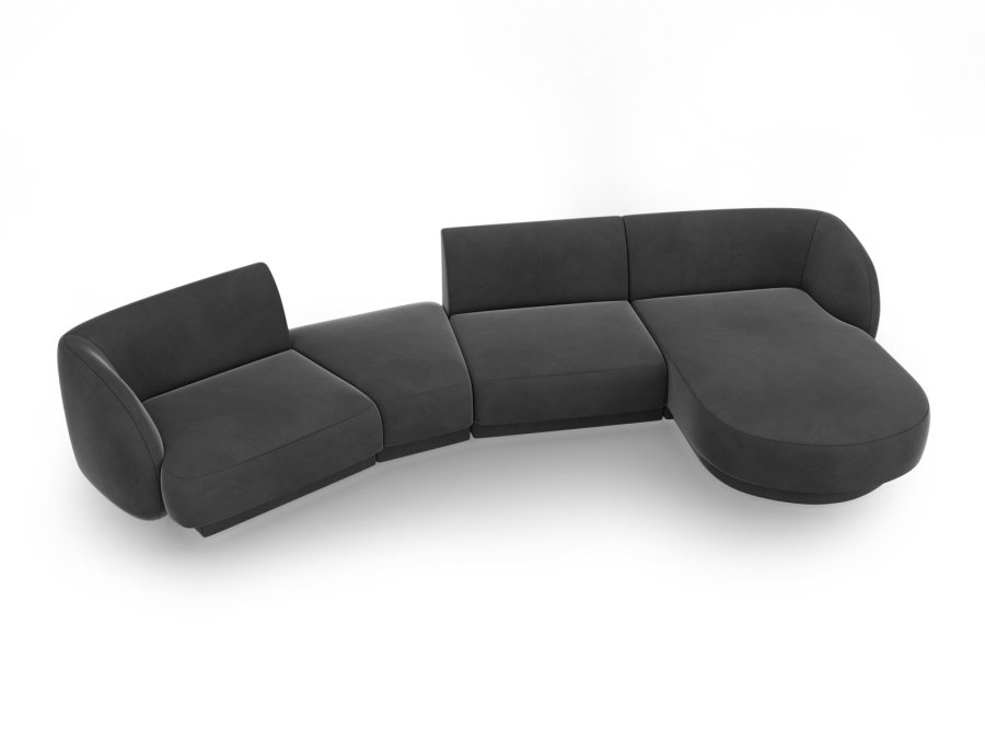 MICADONI  Velvet Right Modular Sofa, 