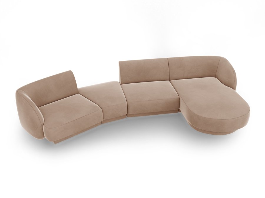 MICADONI  Velvet Right Modular Sofa, 