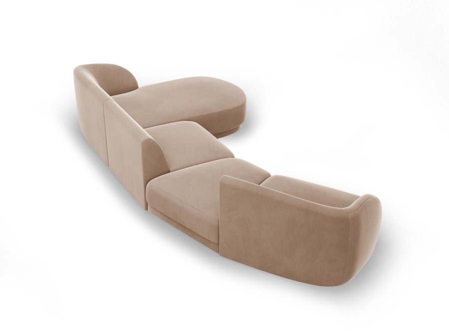 MICADONI  Velvet Right Modular Sofa, 