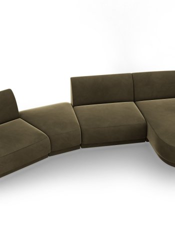 MICADONI  Velvet Right Modular Sofa, 