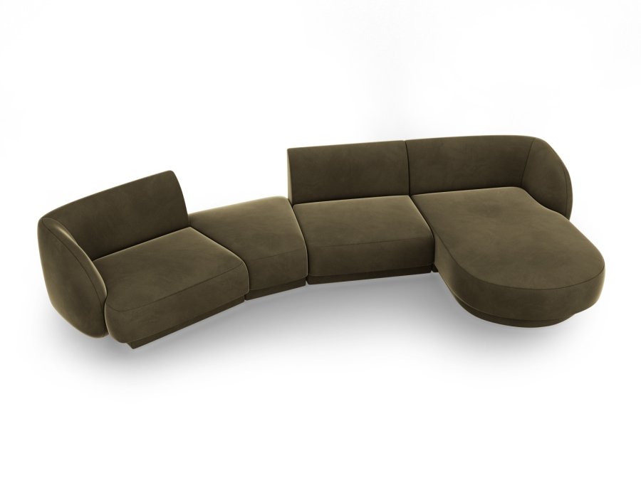 MICADONI  Velvet Right Modular Sofa, 