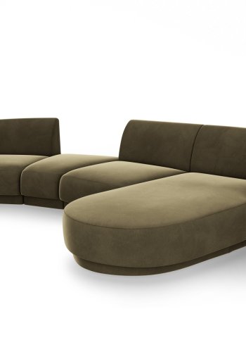 MICADONI  Velvet Right Modular Sofa, 