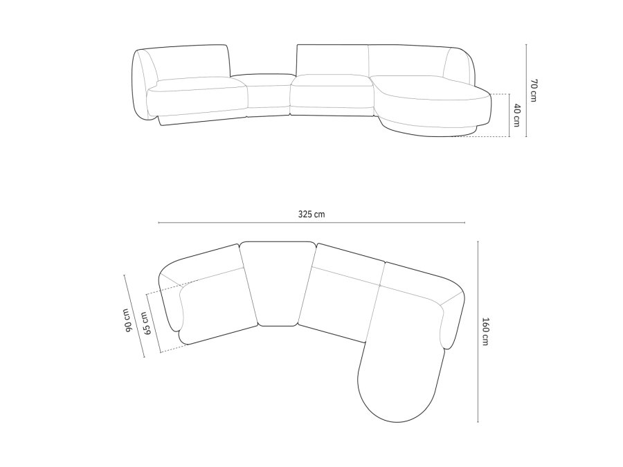 MICADONI  Hjre modulsofa, 