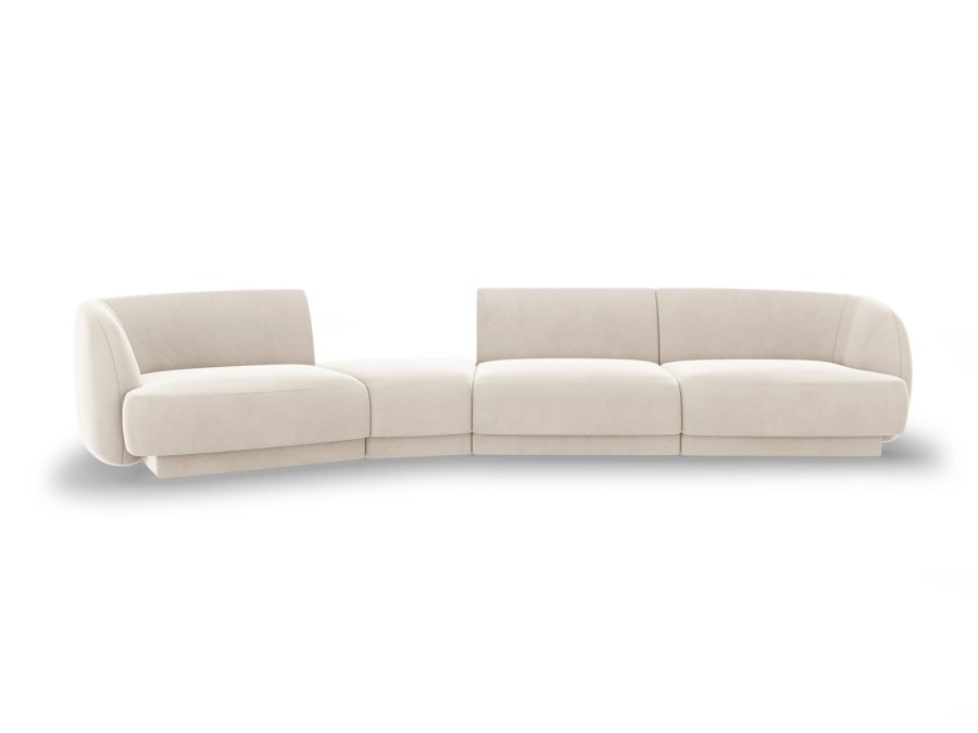 MICADONI  Velvet Left Modular Sofa, 