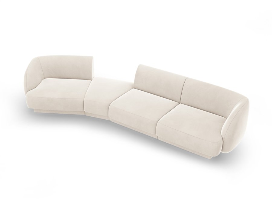 MICADONI  Velvet Left Modular Sofa, 