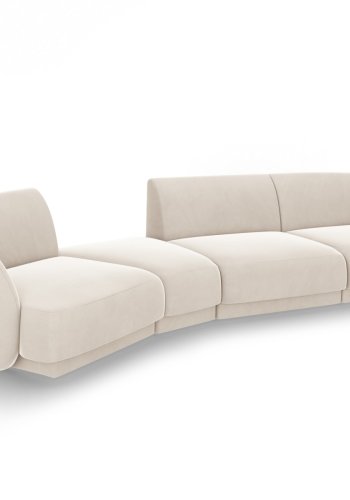 MICADONI  Velvet Left Modular Sofa, 