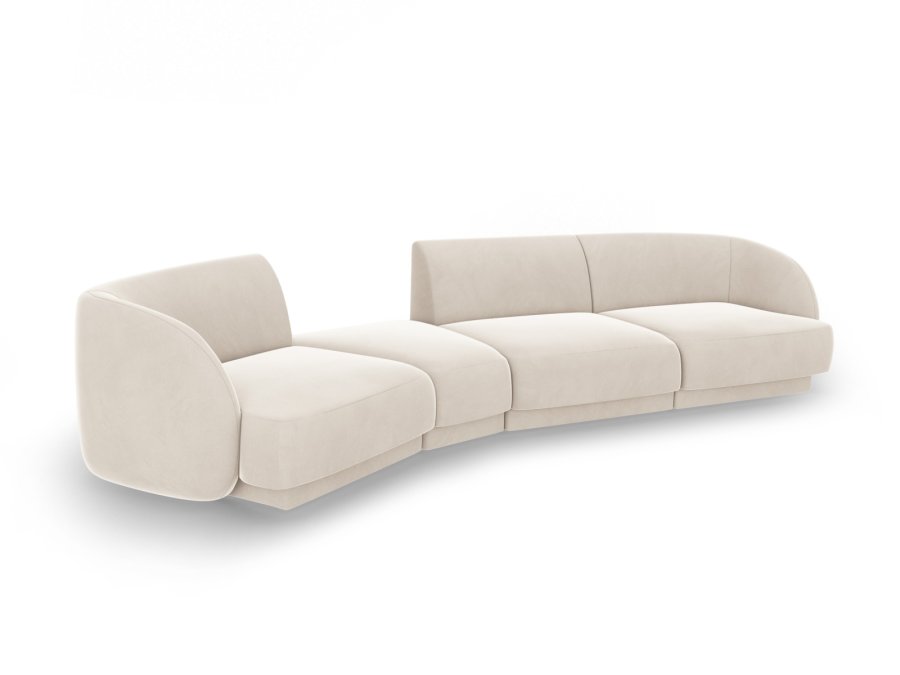 MICADONI  Velvet Left Modular Sofa, 