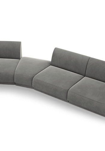 MICADONI  Velvet Left Modular Sofa, 