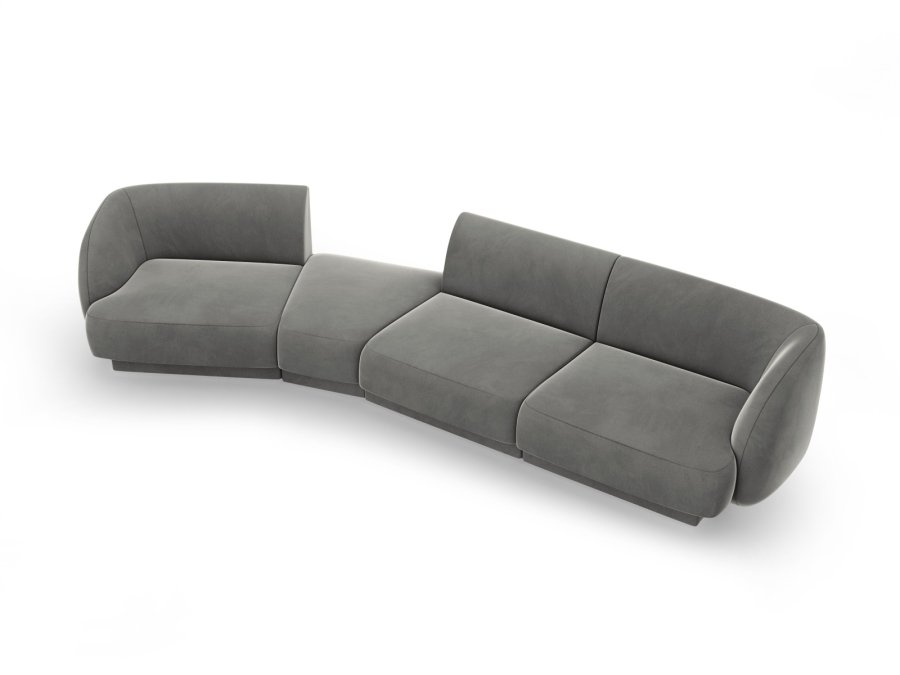 MICADONI  Velvet Left Modular Sofa, 