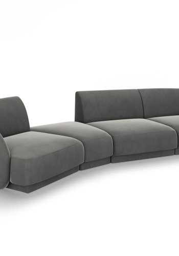 MICADONI  Velvet Left Modular Sofa, 