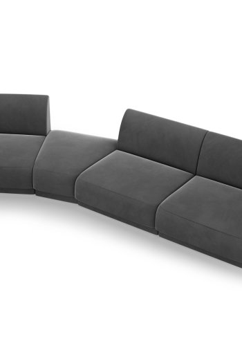 MICADONI  Velvet Left Modular Sofa, 
