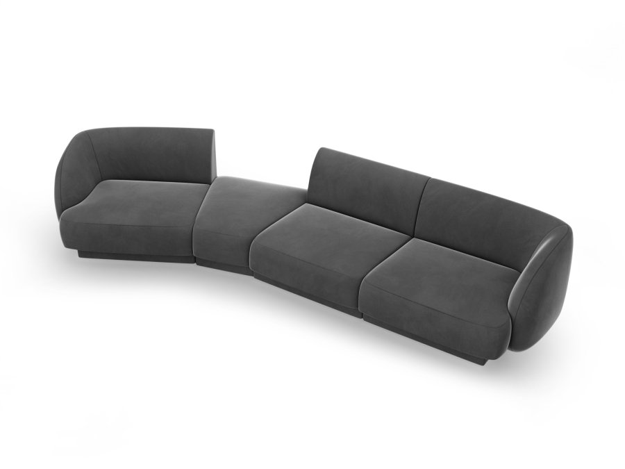 MICADONI  Velvet Left Modular Sofa, 
